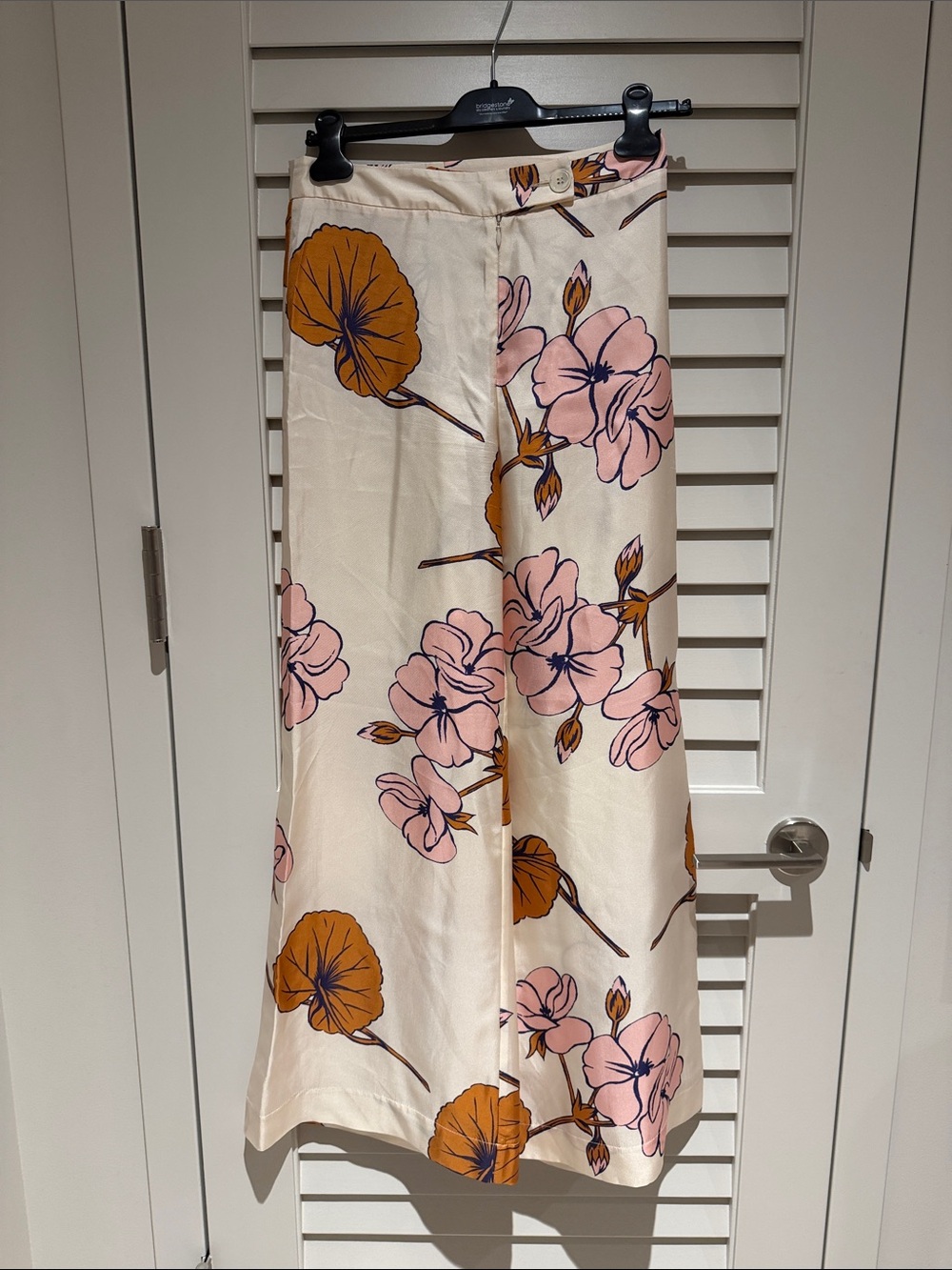 La Prestic Ouiston floral blossoms in silk pants in light pink